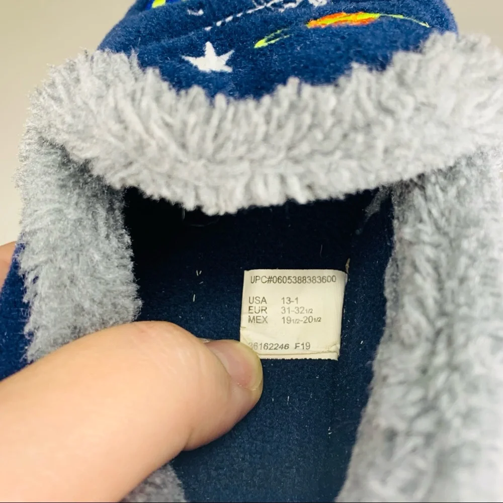 Blue Space Shuttle Astronaut Space Slippers Size 13-1